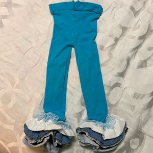 Girls real tights with ruffle cuff